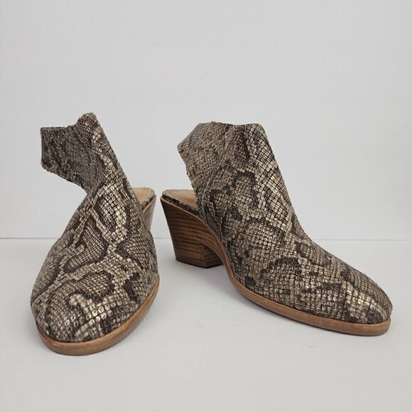 Gentle Souls Harlie Leather Snake Slingback Open Heel Bootie 9 - Picture 3 of 8